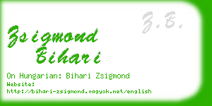 zsigmond bihari business card